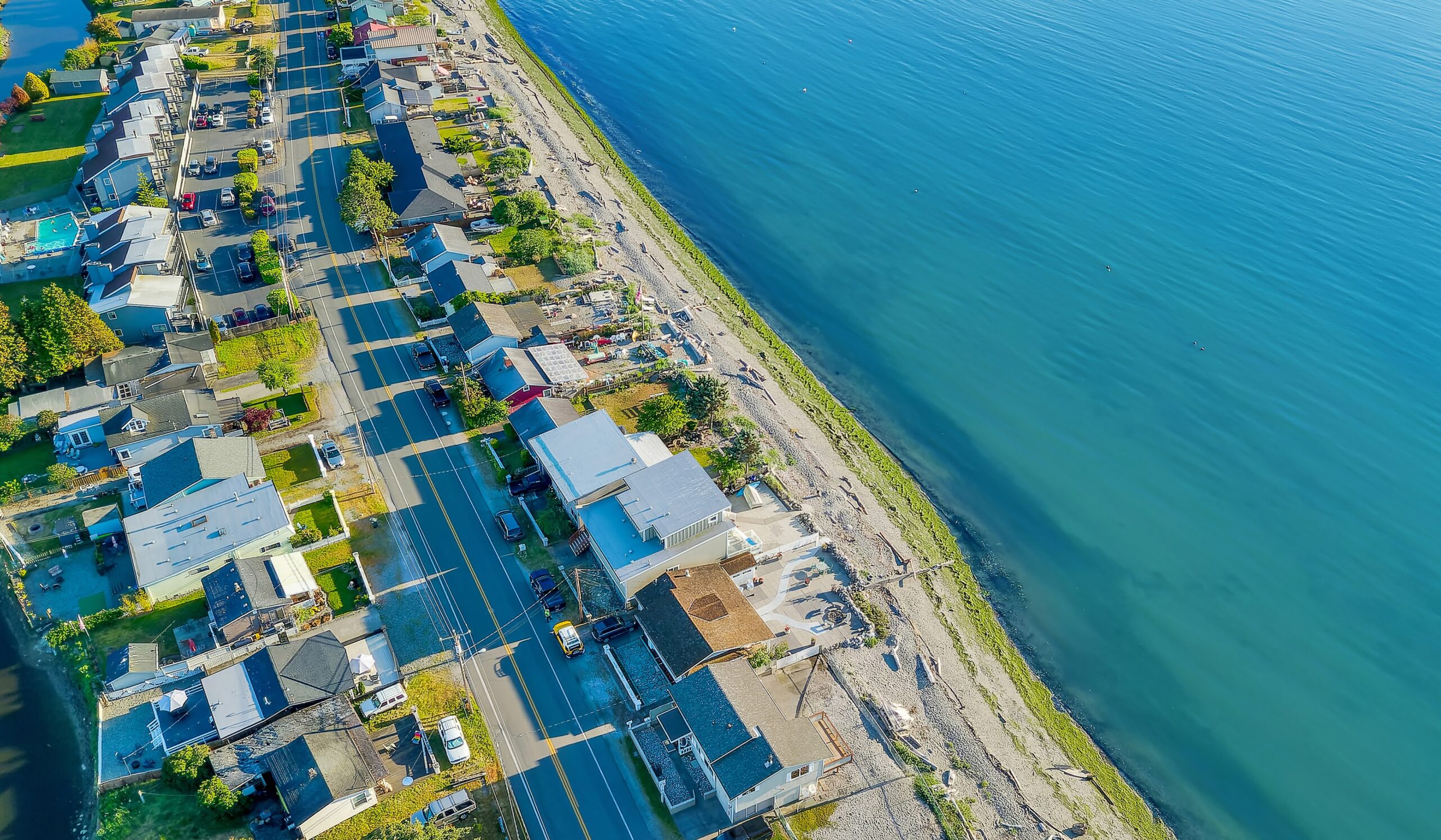 Aerial view of Birch Bay shoreline